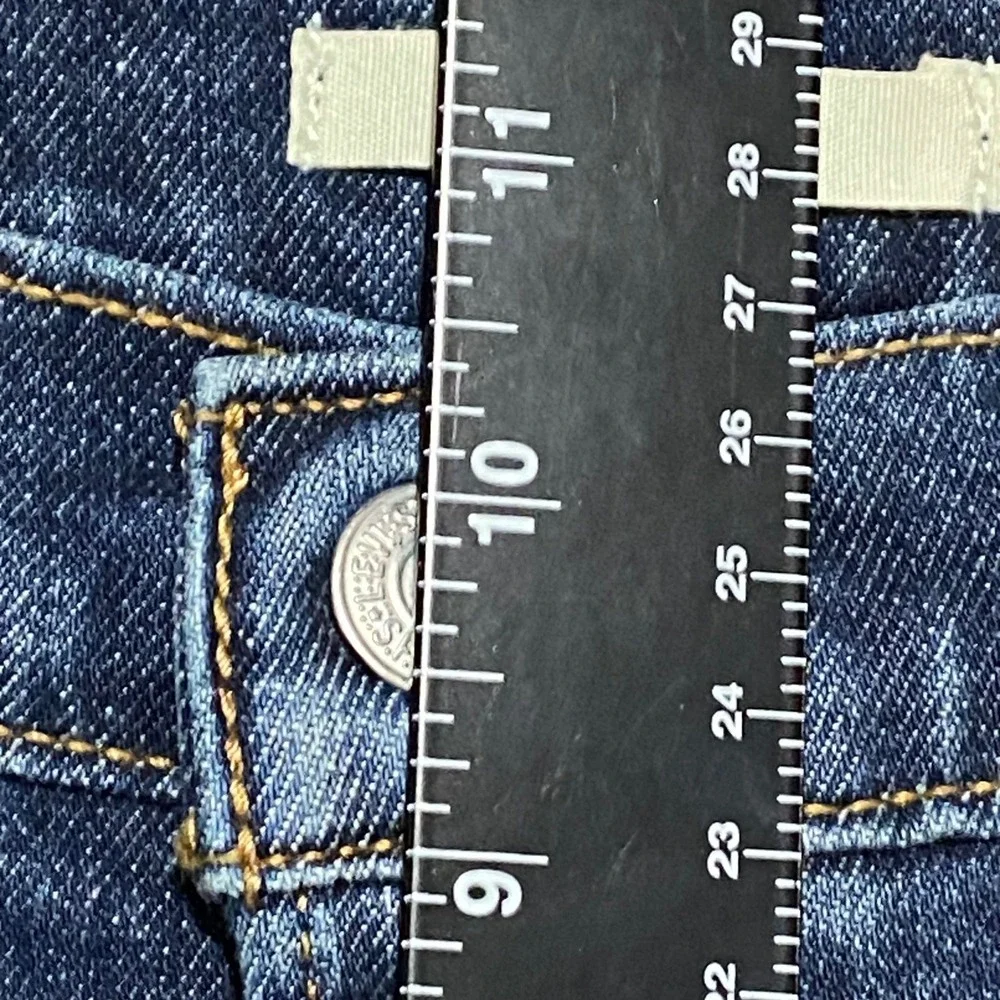 Levi's Wedgie Skinny Jeans Dark Wash High Rise Raw Hem Button‎ Fly Size 26